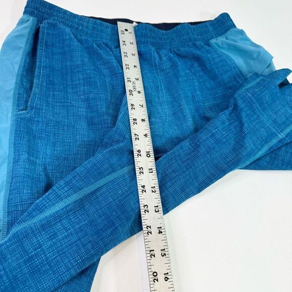 Lululemon Shorts Mens Large Blue Solid Mid-Rise Drawstrings - Picture 5 of 12
